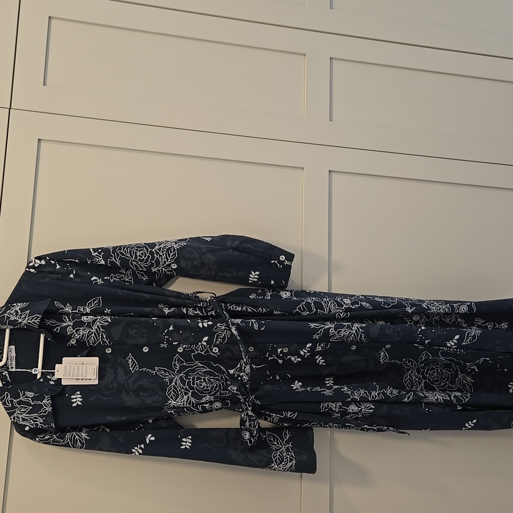 Air Force Blue Floral Dress Cotton X.